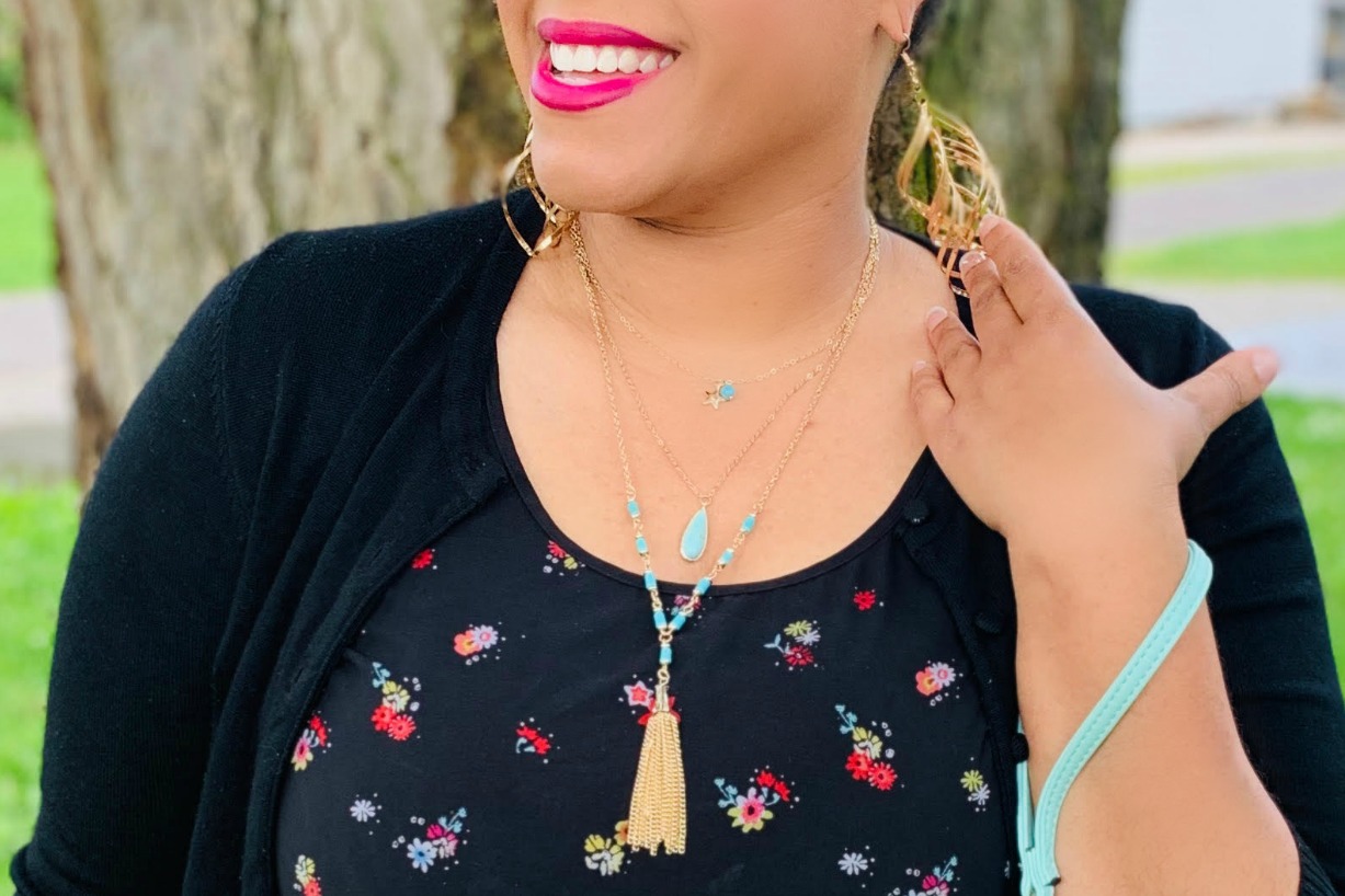 Layered Y Tassel Necklace Turquoise Charms Review - Just Brennon Blog