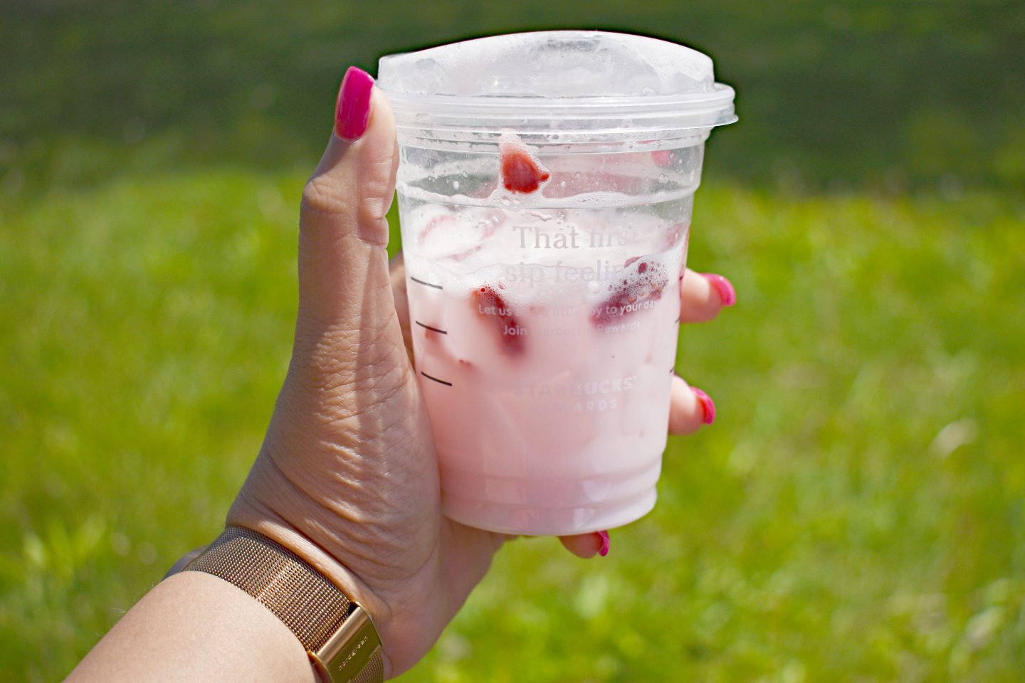 My Book of Positive Aspects During National Strawberry Month and Pink Drink from Starbucks.