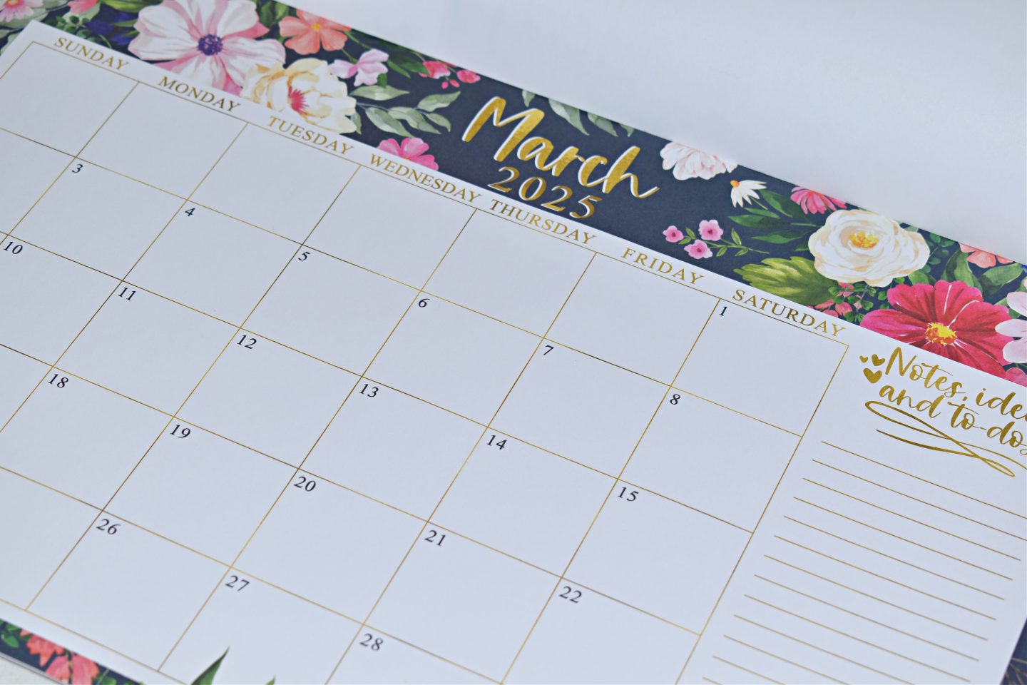 March  2025 Hadley Designs 18-Month Desk Calendar